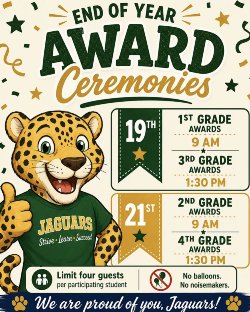 Information about the end of year award ceremonies.